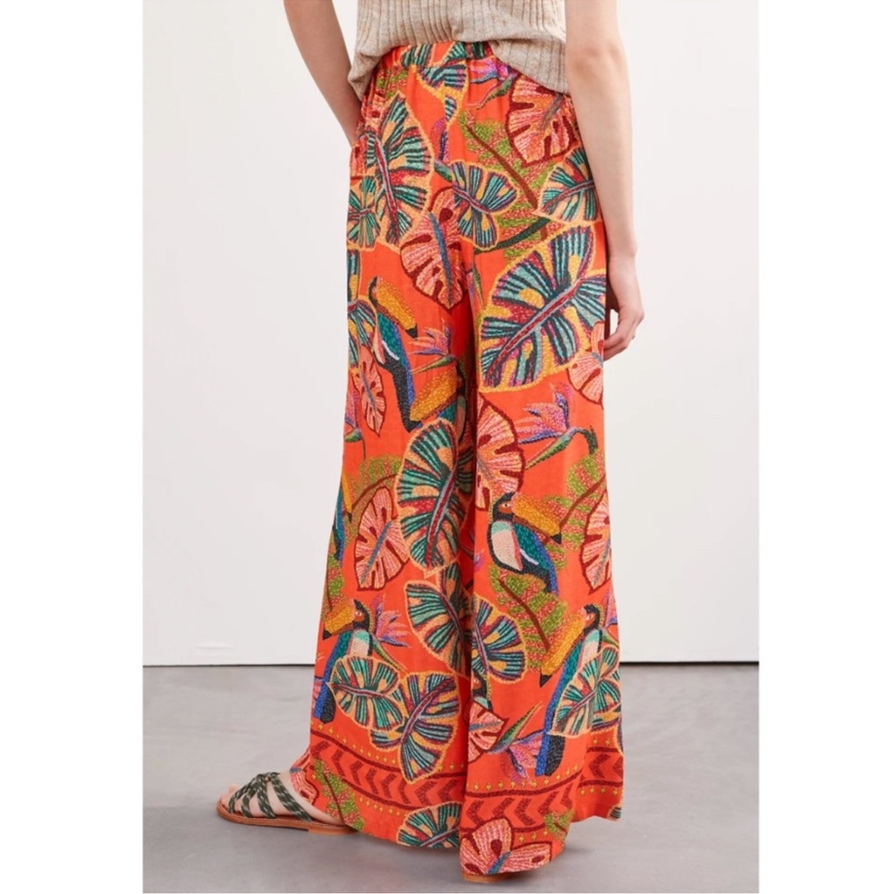 FARM Rio Tropical Wide Leg Palazzo Pants Tropical Birdie Large - Picture 2 of 13